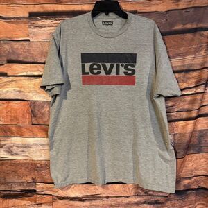 Levi's Men's T-Shirt Gray 2XL Cotton Blend Graphic Logo Crew Neck Tee